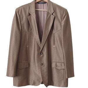 Los Altos Boots Western Wear Blazer‎ Jacket Men's 40R Brown Cowboy Rodeo 1970s?